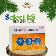 Select K2 Complex Tablet (60's) Vit K2 Vit D3 & Calcium  【Ready Stocks】