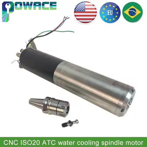 CNC 1.8KW 220V ISO20 Automatic tool change ATC Spindle Motor Water Cooling Cooled For Metal Wood Rou
