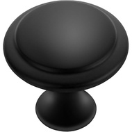 30 Pek Tombol Kabinet Hitam, Perkakasan Laci Bulat 30mm untuk Almari, Dapur dan Almari dengan Skru