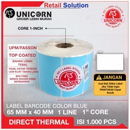 Blue Blue Thermal Barcode Label Sticker 65x40mm/65x40mm/65x40mm