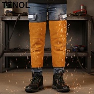 [TENOL] Bovine Leather Metalworking Spats Anti Scald Leather Yellow Short Velcro