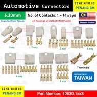 6.3mm Automotive Connector, Universal Connector, for Motorcycle Motorbike Car, 1P 2P 3P 4P 6P 8P 9P 