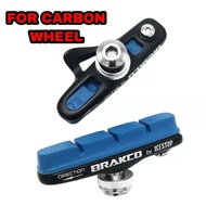 Brompton-Carbon Fiber Wheel Brake Shoes Replaceable for Bike Noise Reduction Road Bike Carbon Wheel C Clamp Brake Pad