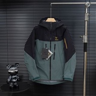 Arc'teryx始祖鳥 Alpha系列 Sv 第7代 GORE-TEX Pro 刺繡Logo圖案休閒運動連帽拉鍊硬殼衝鋒衣滑雪服風衣外套