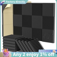 2X12X12inch Acoustic Foam Panels, High Density Soundproof Wall Panels Acoustic Foam Panels Self Adhe