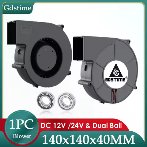Gdstime DC 12V 24V 14040 Dual Ball 140mm 14cm Refrigeration Storage Compressor Cooler 140x40mm Disin