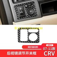 52）適用於本田07-11款CRV改裝件碳纖維內飾後視鏡調節裝飾貼配件