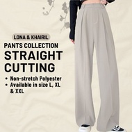 ZOE ARISSA SELUAR WANITA MUSLIMAH Lona Plain Long Pants Khairil Palazo Pleated Pant Seluar Panjang P