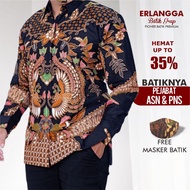 Baju Batik Pria Lengan Panjang Terbaru 2022 Hem Batik Pria Populer Atasan Batik Pria Lengan Panjang 