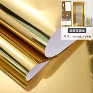 Metal Bright Gold Self-Adhesive Gold Foil Wallpaper Sticky Notes Mirror Sticker Reflective Waterproof Film Refurbished Wallpaper Gold Platinum