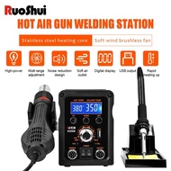 RUOSHUI 8586B Digital Display Hot Air Welding Station Portable Handheld Hot Air Gun Desoldering Stat