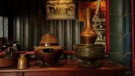 日本製銅打槌目工藝銅壺茶道插花瓶銅火鉢風爐碳火爐茶道具玄關插花擺件