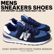 100% BNIB Sepatu Sneakers Lifestyle Casual KAsual Pria-new-balance-574 History Class PAck Suede Dark