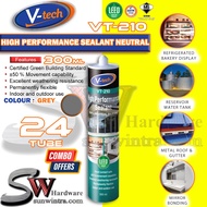 COMBO 1CTN/24X V-Tech 300ML VT-210 High Performance Sealant 100% Neutral Silicone VT210(Translucent/