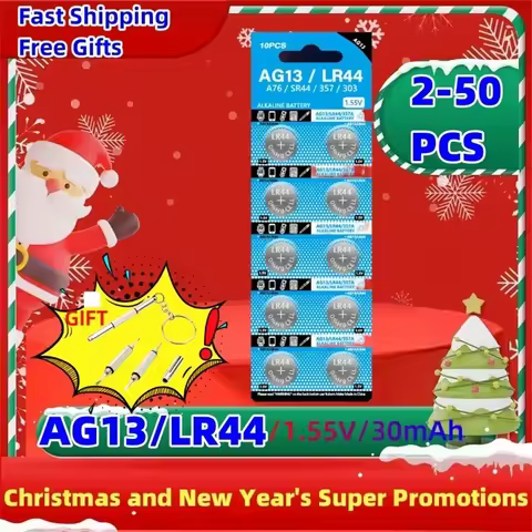 AG13 LR44 A76 357 357A LR1154 SR1154 SR44 1.55V Alkaline Battery For Watch Calculator Car Key Remote