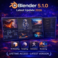 Blender 5.1.0 Latest 2026 Lifetime For Windows & MacOS 64-bit | 3D Modeling Animation Rendering Soft