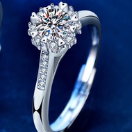 LOVETIA Asli Moissanite S925 0.5CT Sterling Silver Cincin Pasangan desain Khusus Mantra Sihir Cinta 