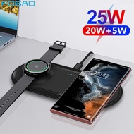 25W Wireless Charging Pad for Samsung S22 S21 S20 Note 20 Z Flip Fold 4 2 in 1 Fast Charger For Galaxy Watch 5 4 3 Pro Buds 2