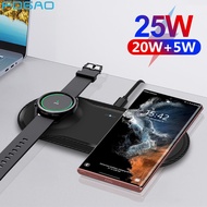 25W Wireless Charging Pad for Samsung S22 S21 S20 Note 20 Z Flip Fold 4 2 in 1 Fast Charger For Gala