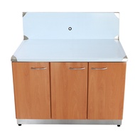 [特價]【Abis】客製商品-頂級升級款不鏽鋼100瓦斯爐台/流理台/工作台/收納廚具-多款門板可選(桶身430)紅色