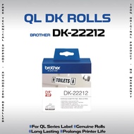 Brother Genuine DK-22212 Continuous White Film Label Tape — 62mm × 15.24m