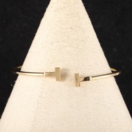 TIFFANY&CO(蒂芙尼) Tiffany T 線圈手鐲 中號 窄版 18K黃金 14號 黃金