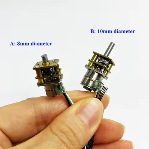 1PC Precision Mini 8mm/ 10mm Diameter 2-phase 4-wire Gear Stepper Motor DC 5V Micro Full Metal Reduc