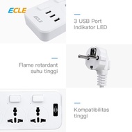 Promo Ecle Power Strip Stop Kontak 3 Power Socket 3 Smart Usb Port