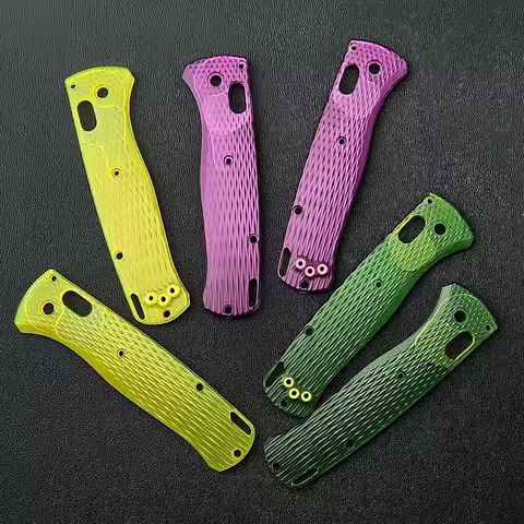 1 Pair Acrylic Diamond-Pattern Handle Patches for Benchmade Bugout 535 - 3 Color Options, DIY Access