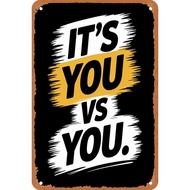 You vs You Gym Sign - Motivational Wall Art for Fitness Enthusiasts - 12x8 Inch