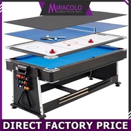 MIRA Multi-function  4 in 1 7ft Ping Pong//Billiard Blue Pool/Air Ball/Snooker Table