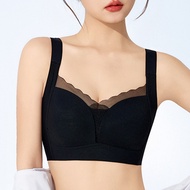 34-42BC Plus Size Lace Frameless Comfortable Push-Up Bra Deep V Seamless Sexy Lingerie Women