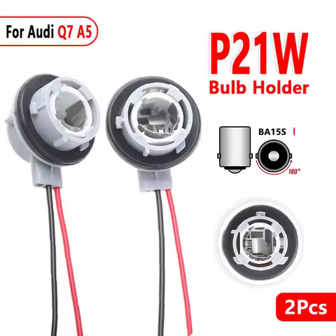 For Audi Q7 A5 Tail Light P21W Bulb Holder Socket Connector Car Lamp Wiring Harness Accessories 2PC