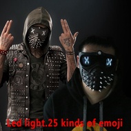 new 25 Emoticons Changeable Watch Mask Dogs 2 Marcus Wrench LED Light Rivet Face Masks Cosplay Mask 