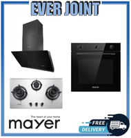 Mayer MMSS773 [75cm] 3 Burner Stainless Steel Hob + Mayer MMSH8099-L  Angled Chimney Hood + Mayer MMDO8R [60cm] Built-in Oven with Smoke Ventilation System Bundle Deal!!