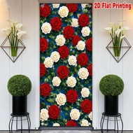 1pc, 2d flat printing Decoration Banner 70.9x 35.4in party banner Red and White Roses Versatile Fabr