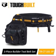 TOUGHBUILT TB-CT-101-3P 3-Piece Builder Tool Belt Set Waist Pack Belt Hammer Hanging Power Tool Acce