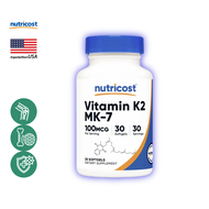 นูทรีคอสท์ วิตามินเค 100 mcg x 30 ซอฟเจล, Nutricost Vitamin K K2 MK-7 MK7 /กินร่วมกับ เอแอลเอ คอลลาเ