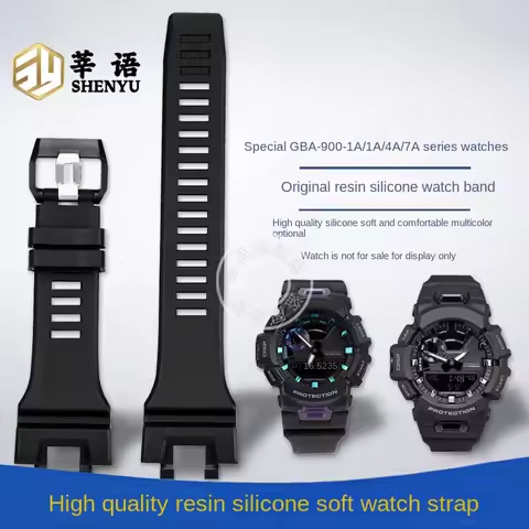 GBA-900 Resin Silicone Strap For Casio G-Shock GBA-900 Men's Sports Waterproof Watch Strap Black, Wh