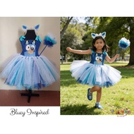 Kids Bluey Bingo Tutu Dress with Headpiece Costume - Birthday, School, Cosplay (1-7 Years)