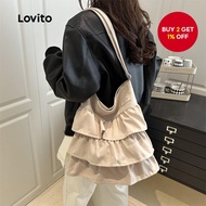 Women Casual Plain Large Capacity Summer Bag Dating Lace Design Cute Shoulder Tote Bag LFA80FX007