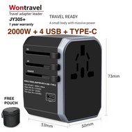 🎁Free Pouch🎁 WonTravel Universe Travel Adapter JY-305plus 4USB +Type C☀️Ready Stock☀️