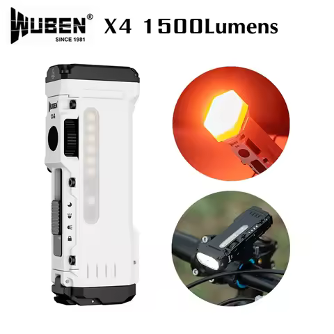 WUBEN X4 EDC Rechargeable Flashlight 1500Lumens Waterproof Multi Functional White RGB Light Portable