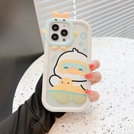 Good case Casing For OPPO A78 A57 A76 A96 A17 A16 A16s A16k A15 A15s A54 A74 A55 A95 A94 A93 A53 A33 A32 A5 A9 A3s A5s Reno 7Z 6Pro 5 F11 F9Pro Cartoon Cute Yellow Duck Swimming happy Monster Lens Phone Case Clear Soft Protective Cover เคสโทรศัพท์ oppo