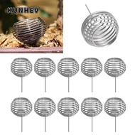 KUNHEV 10pcs Bonsai Baskets, Stainless Steel With Spikes Gardening Fertilization Baskets, Durable Sm