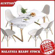 🔥READY STOCK🔥Auntton L120cm marble Wooden Dining Table Set (1+4) Modern Simple Style Modern Dining Table Dining Table 4