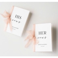 Book Vow 19 - his vow her vow card with wedding promises |Wedding Vows |SHI1990