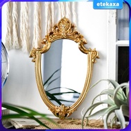 [Etekaxa] European Retro Toilet Mirror Shape Framed Hanging Mirror