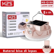 H2S Lampu LED Emergency UFO + Senter HS-Q188 Solar Panel 400w + 50w Baterai Lepas - 400w HS-Q188
