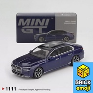 Mini GT 1111 BMW i7 xDrive60 Tanzanite Blue Metallic RHD 1/64